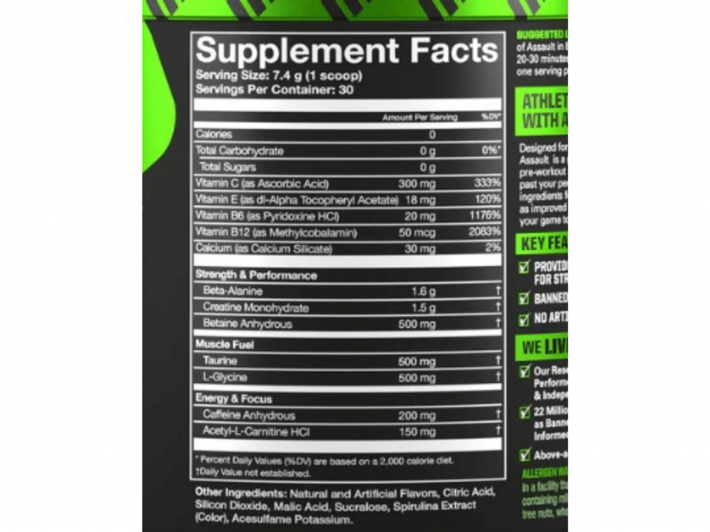 pre workout supplement facts